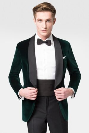 Men Green Smoking Jackets Wedding Groom Designer Dinner Party Wear Blazers XXS US letter