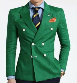 Men Green Smoking Jackets Designer Grooms Wedding Blazer Coat