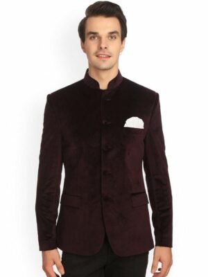 Men Burgundy Smoking Jackets Designer Jodhpuri Wedding Dinner Party Wear Coats