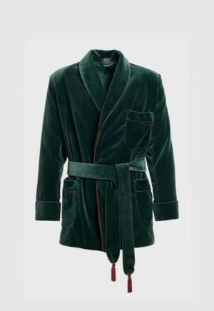 Men Green Smoking Jackets Designer Luxury Dinner Wedding Party Wear Coats