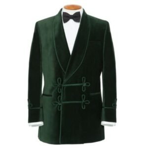 Men Green Smoking Jacket Blazer Coats Elegant Luxury Designer Party Wear XXS US letter