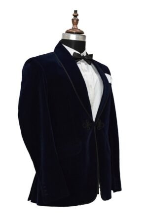 Men Navy Blue Smoking Jackets Designer Wedding Party Wear Blazer Coat XXS US letter