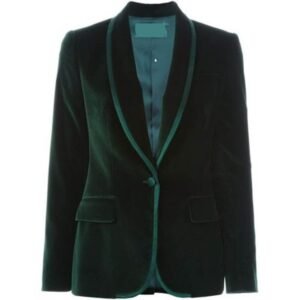 Mens Velvet Coat Blazer Jacket Green Designer Grooms Wedding Tuxedo New Casual XXS US letter