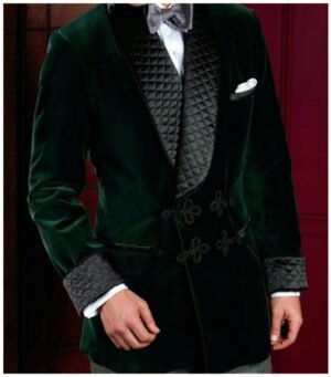 Men Green Smoking Jacket Blazers Elegant Luxury Stylish Designer Party Wear coat XXS US letter